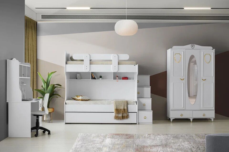 Gitar Venedik 3 Kapılı Dolap Ranzalı Genç Odası Takımı