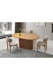 Mobilgen (Sadece Masa) Naturel Manolya Ayak Orkide Masa Takımı