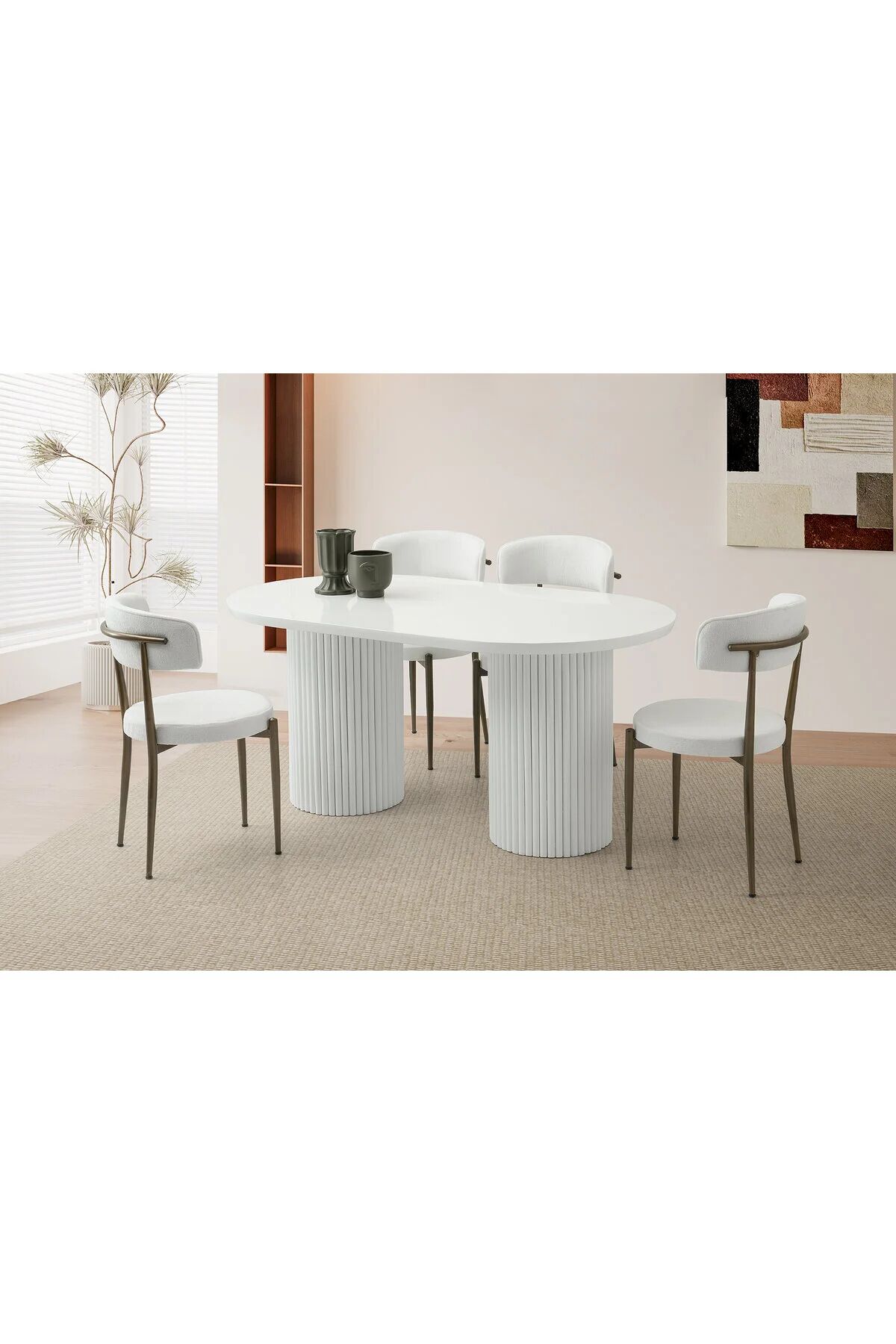 Mobilgen (Sadece Masa) Kar Beyaz 160 x 90 Orkide Masa