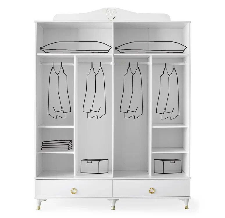 Gitar Venedik 4 Kapılı Dolap