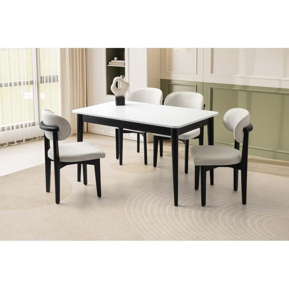 Mobilgen 4 Adet Nergis Sandalye 130+30 Açılabilir Fidan Masa Takımı