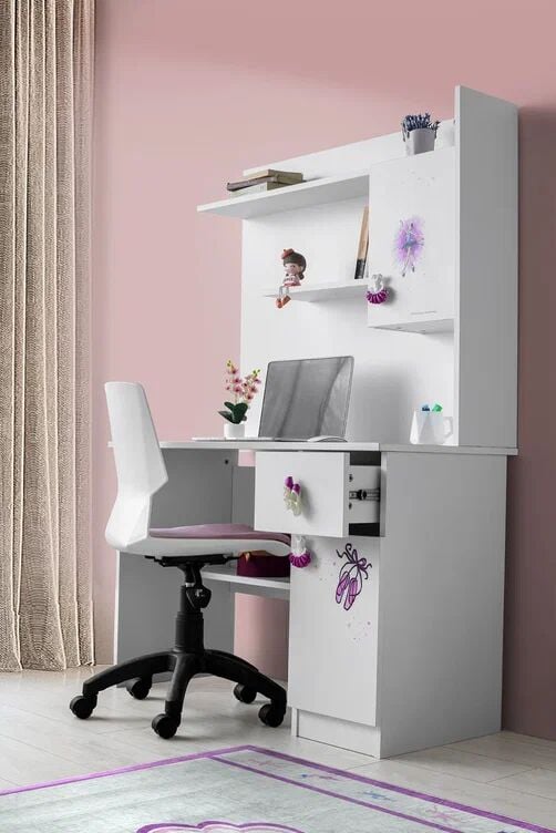 Gitar Balerin 3 Kapılı Dolap Karyola Genç Odası Takımı