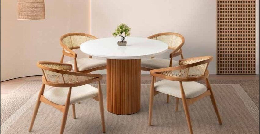 Mobilgen Kar Beyaz 4 Adet Gazel Sandalye 100x100 Orkide Masa Takımı