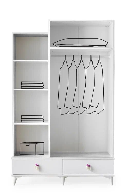 Gitar Balerin 3 Kapılı Dolap Ranzalı Genç Odası Takımı