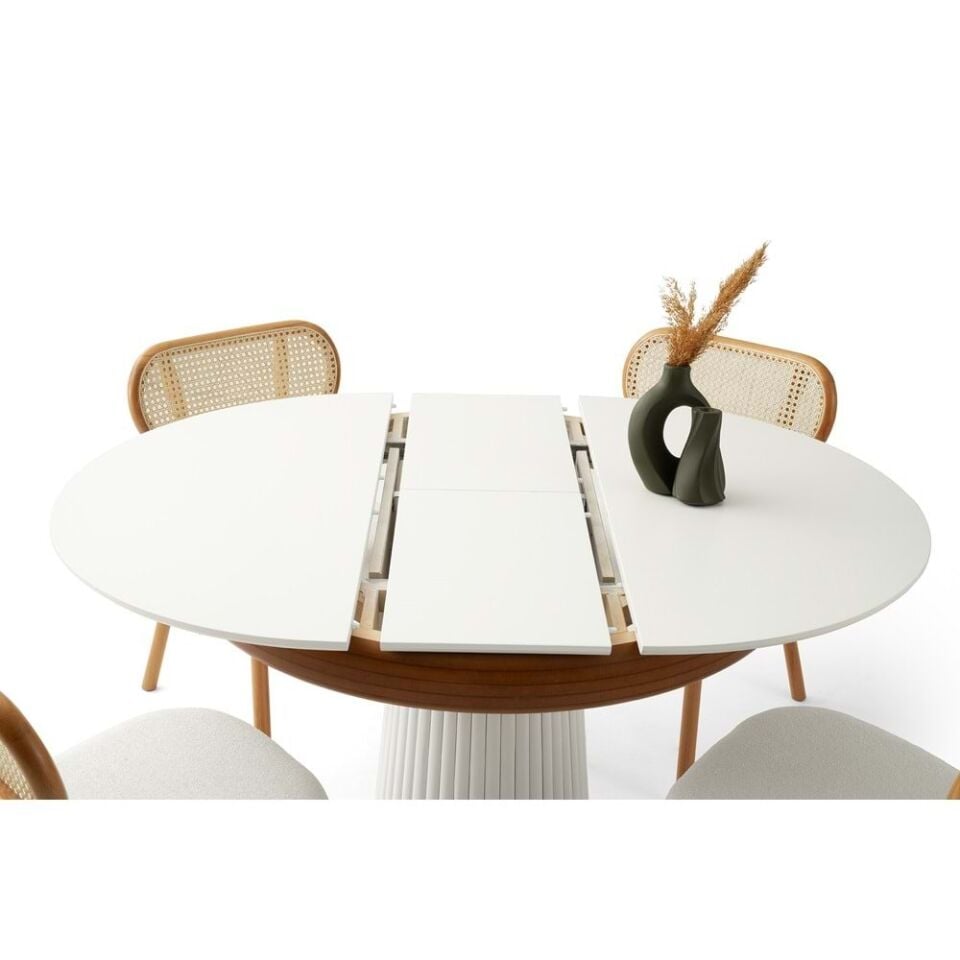 Mobilgen (Sadece Masa) Beyaz Palermo 100+30 Açılabilir Masa