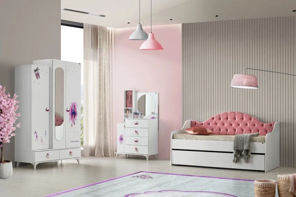 Gitar Balerin 3 Kapılı Dolap Sedir Karyola Genç Odası Takımı