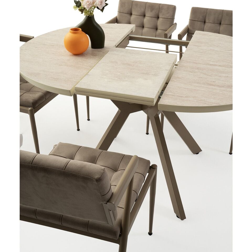 Mobilgen (Sadece Masa) Barok Ceviz Hilton 100 +35*100 Açılabilir Masa