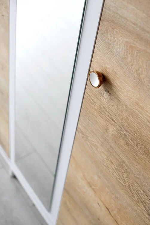 Gitar Beyaz - Meşe MLO 3 Kapılı Dolap