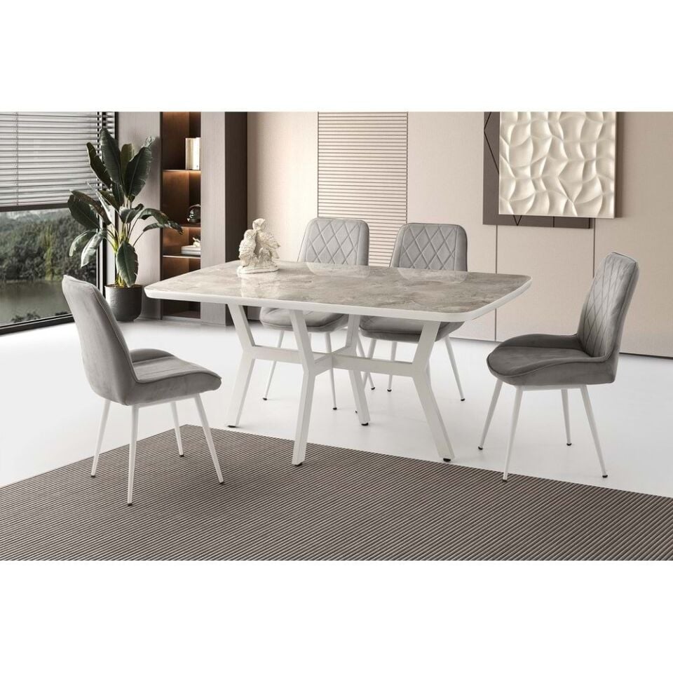 Mobilgen Rambla 4 Adet Fulya Sandalye Adel HG Masa Takımı