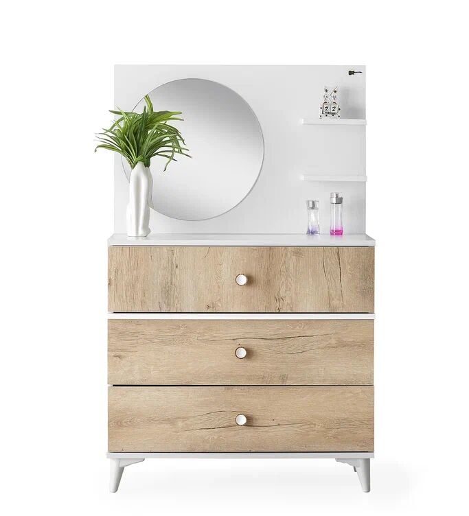 Gitar Beyaz - Meşe MLO 90 lık Şifonyer