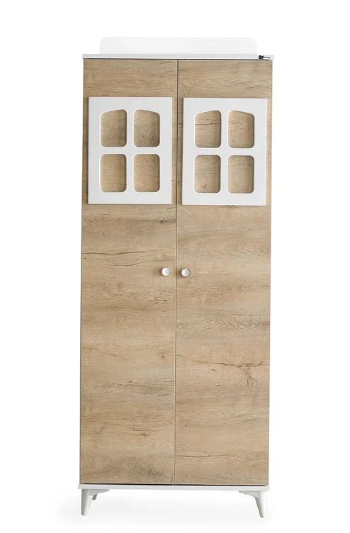 Gitar Beyaz - Meşe MLO 2 Kapılı Dolap