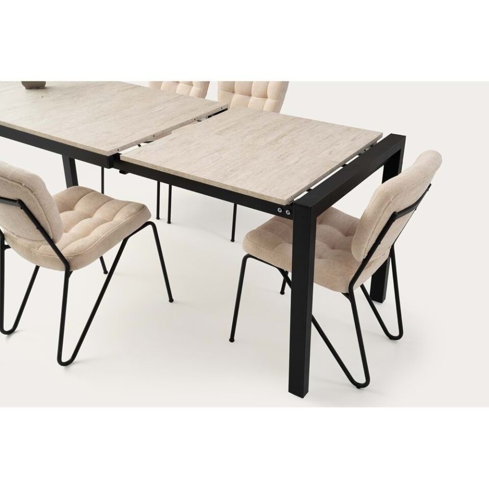 Mobilgen Irony 4 Adet Yonca Sandalye 120+60 Tuğra Açılabilir Masa Takımı