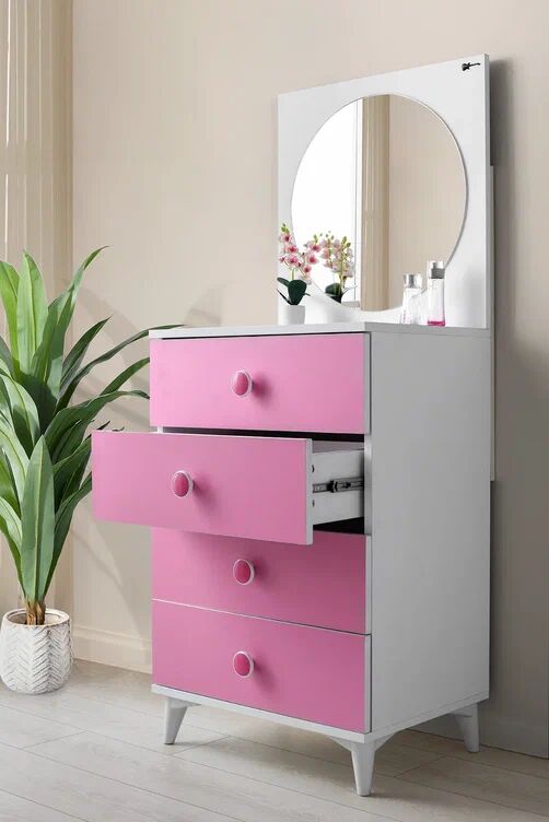 Gitar Beyaz - Pembe MLO Şifonyer