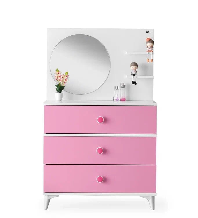 Gitar Beyaz - Pembe MLO 90 lık Şifonyer