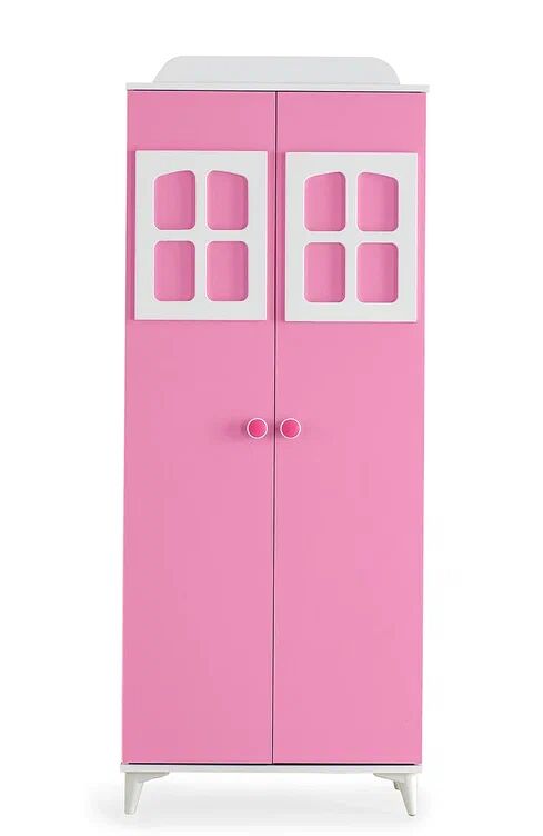 Gitar Beyaz - Pembe MLO 2 Kapılı Dolap
