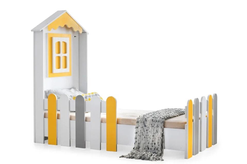 Gitar Sarı - Gri Mango Çatılı Karyola