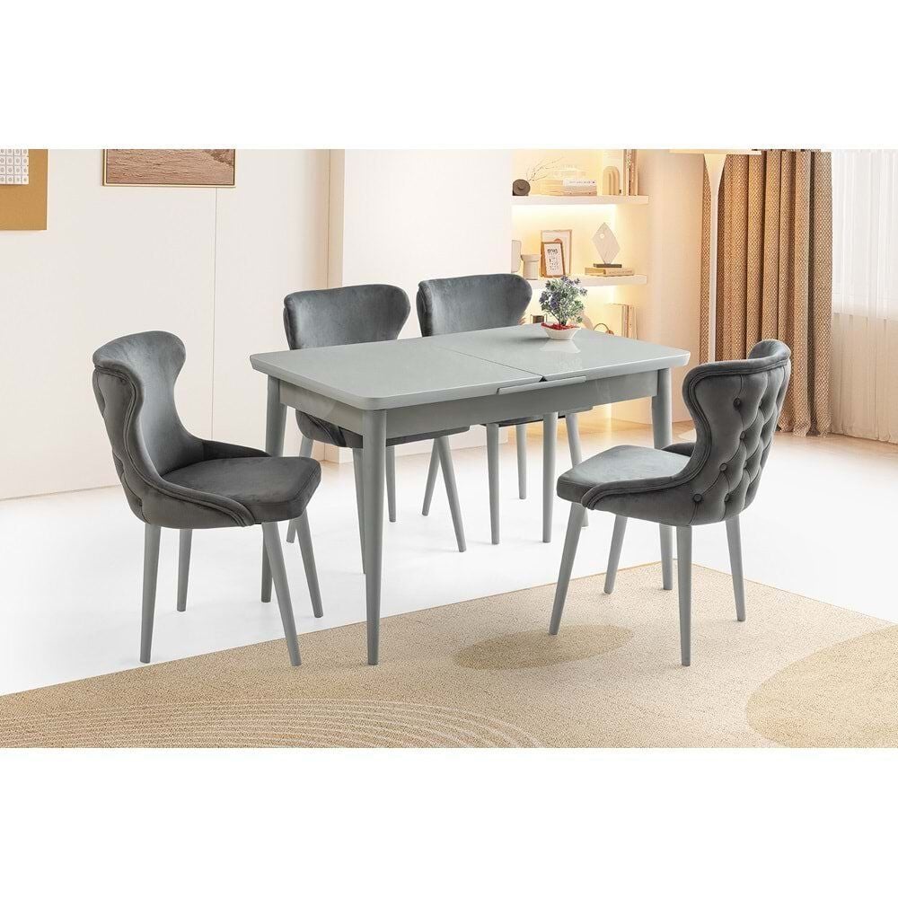 Mobilgen 4 Adet Bensu Sandalye 120+30x70 Kelebek Tekno kenar HG Açılabilir Masa Takımı