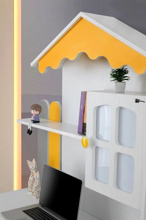 Gitar Sarı - Gri Mango Çalışma Masası