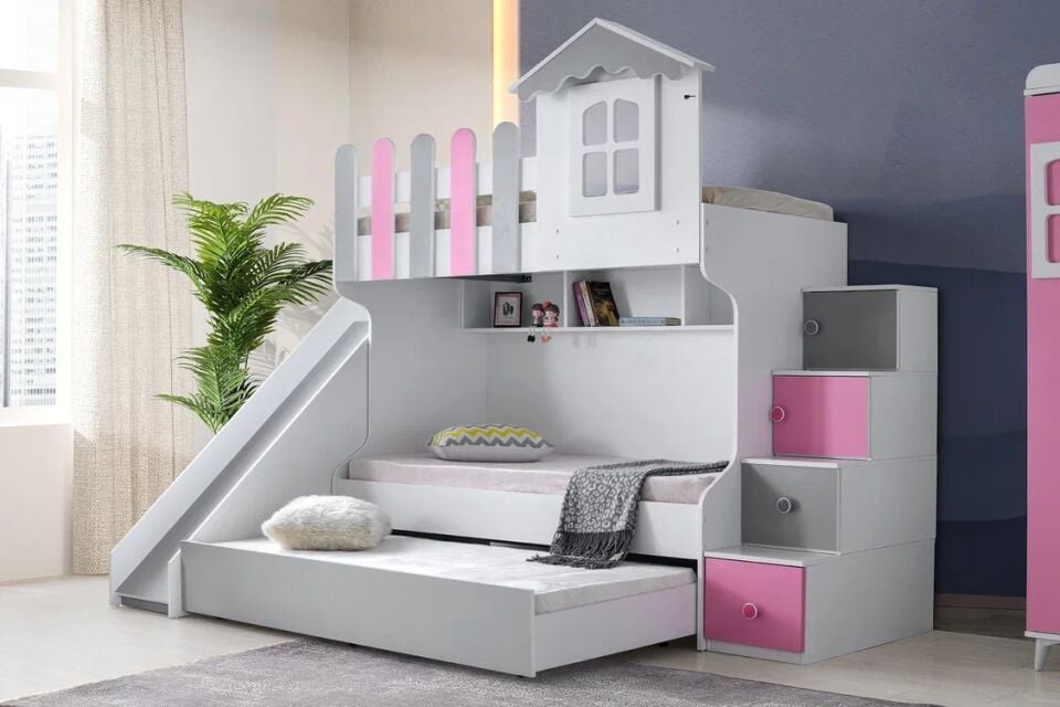 Gitar Mango Kaydıraklı Ranzalı Genç Odası Takımı