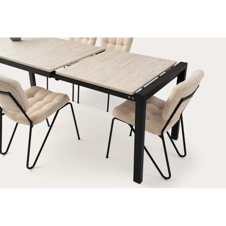 Mobilgen Sidon 4 Adet Banky Sandalye 120+60 Tuğra Açılabilir Masa Takımı