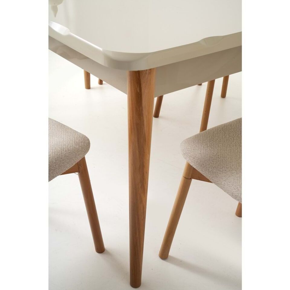 Mobilgen 4 Adet Paris Sandalye 160+30 Kelebek Kütük HG Açılabilir Masa Takımı