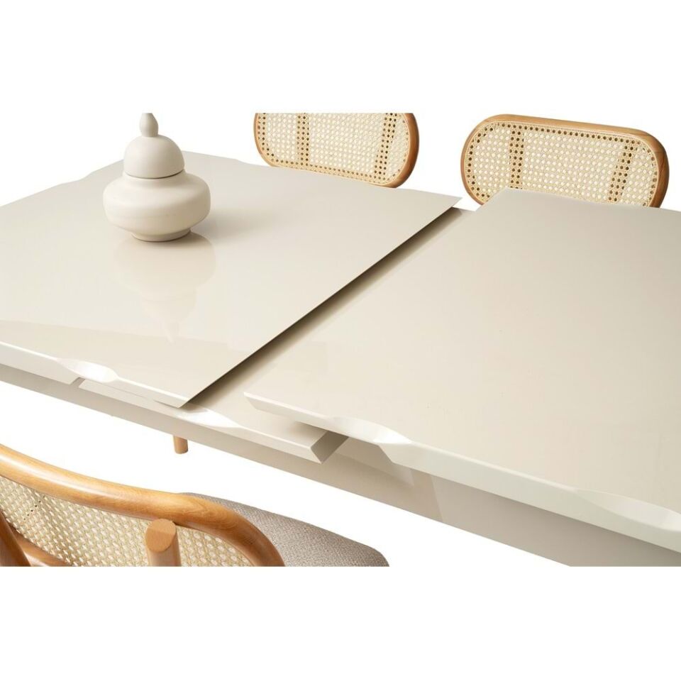 Mobilgen 4 Adet Paris Sandalye 160+30 Kelebek Kütük HG Açılabilir Masa Takımı