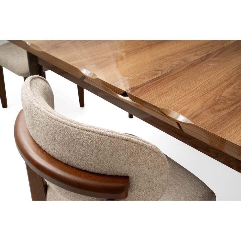 Hazar Mobilgen Nergis Sandalye 160+37 Kelebek Kütük HG Açılabilir Masa Takımı