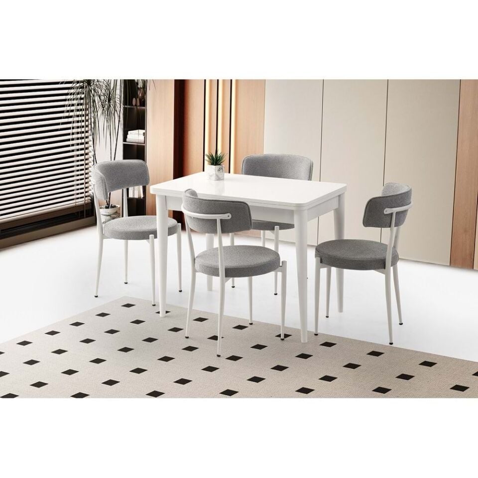 Mobilgen (Sadece Masa) Beyaz 65+65 Gonca Açılabilir Masa