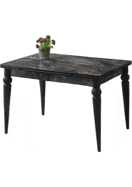 Mobilgen (Sadece Masa) Siyah Mermer 120+60 Arda Açılabilir Masa