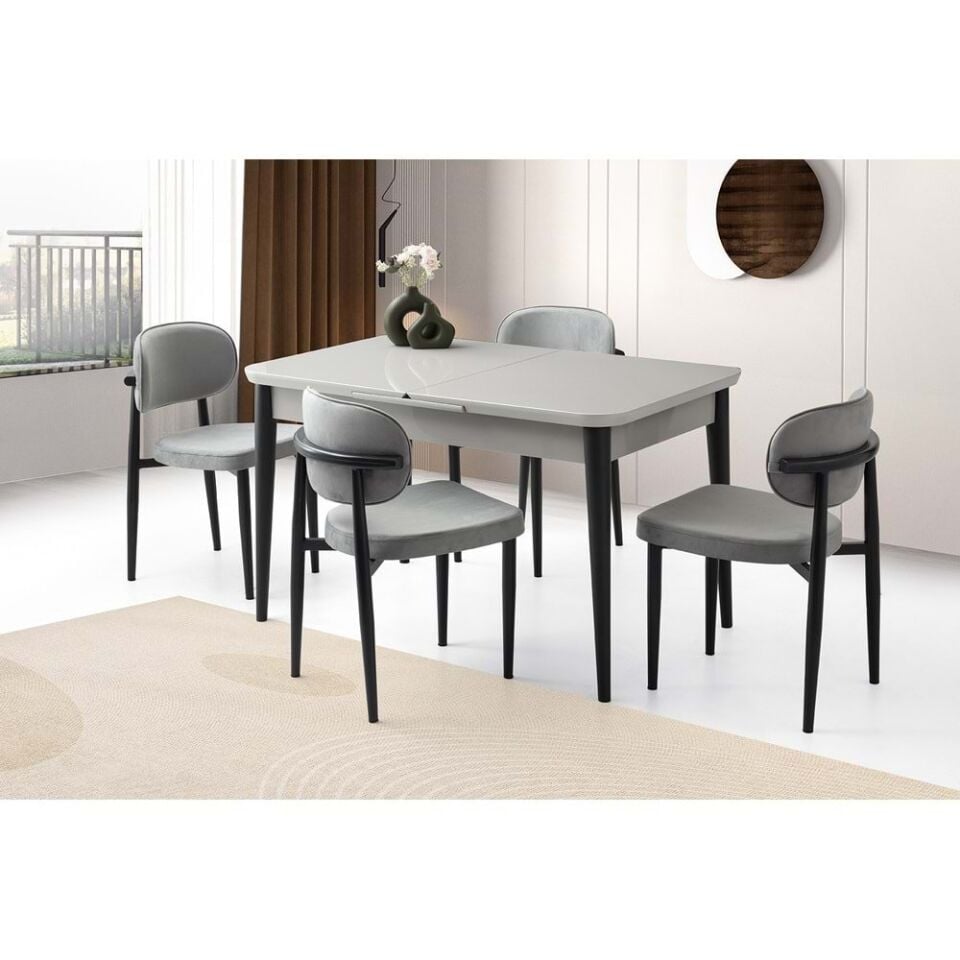 Mobilgen 4 Adet Siesta Sandalye 130+37 Kelebek Tekno kenar HG Açılabilir Masa Takımı