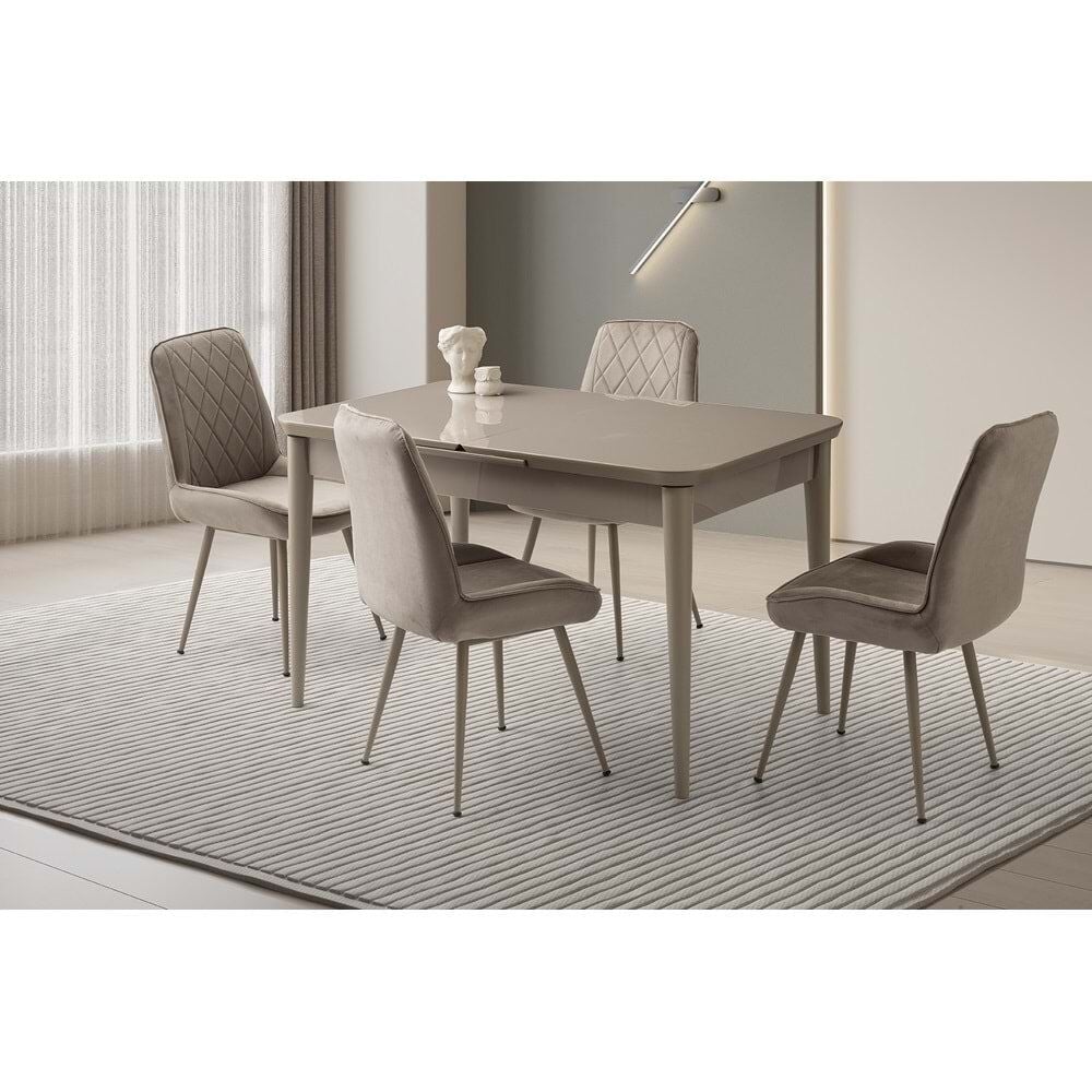 Cappicino Mobilgen Fulya Sandalye 130+37 Kelebek Tekno kenar HG Açılabilir Masa Takımı