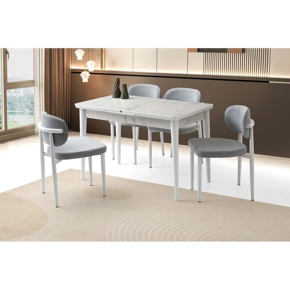 Mobilgen 4 Adet Siesta Sandalye 120+30 Kelebek Tekno kenar HG Açılabilir Masa Takımı