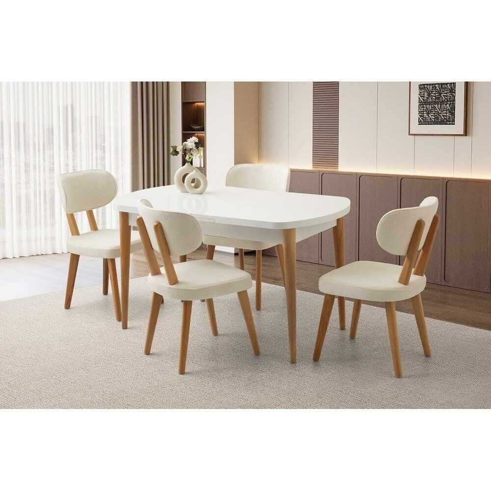 Mobilgen 4 Adet Masal Sandalye 140+35 Kelebek Kaşıklık Açılabilir Masa Takımı