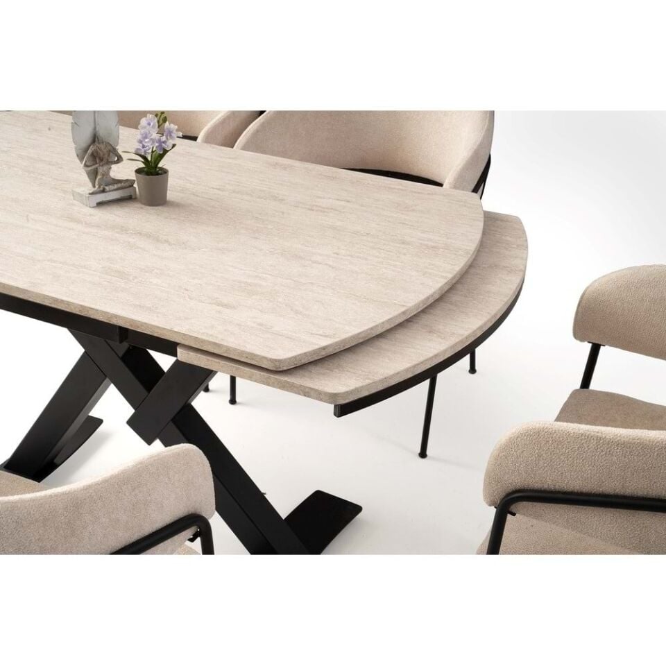 Mobilgen 4 Adet Evrim Sandalye 130+52 Still Açılabilir Masa Takımı