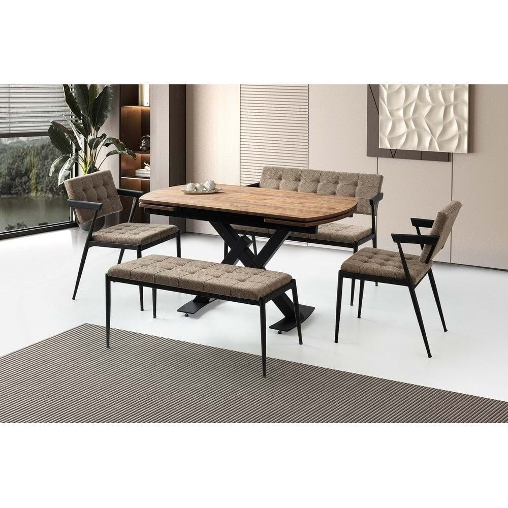 2 Adet Jumbo Sandalye -1 Adet Jumbo Sırtlı Bench - 1 Adet Jumbo Sırtsız Bench 130+52 Still Açılabilir Masa Takımı