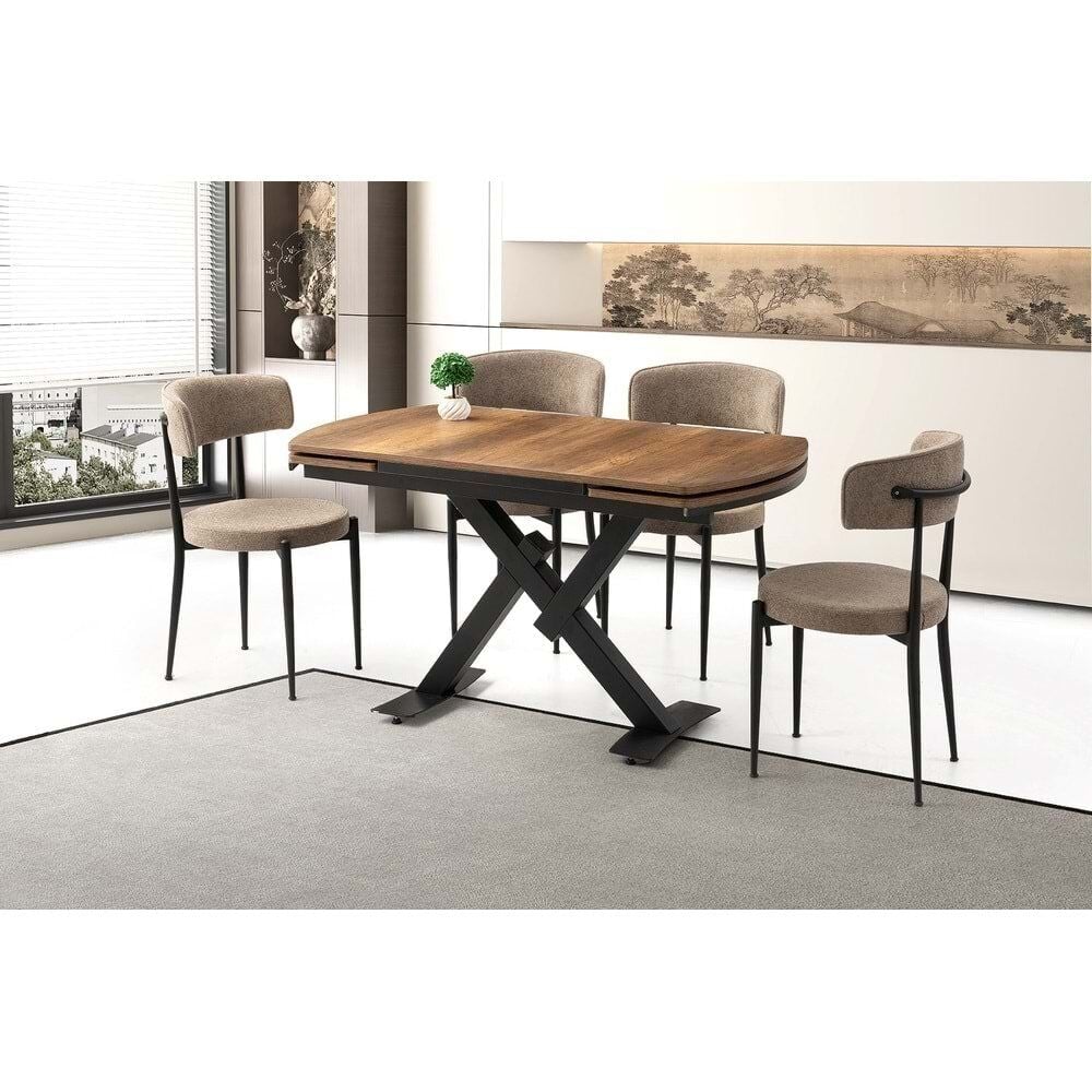 Mobilgen 4 Adet Gözde Sandalye 130+52 Still HG Açılabilir Masa Takımı