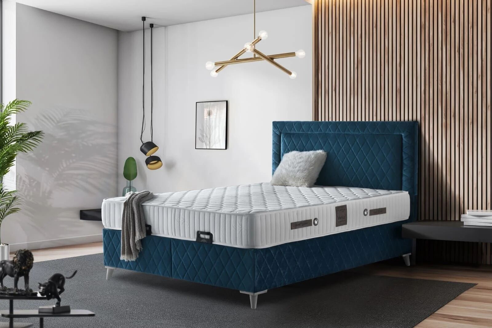 Dakar Full Ortopedik AntiAlerjik 24cm 140*190  Yatak- Baza- Başlık Seti