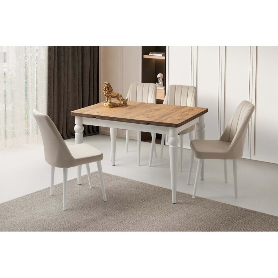 Mobilgen 4 Adet Sude Sandalye 120+60 Arda Açılabilir Masa Takımı